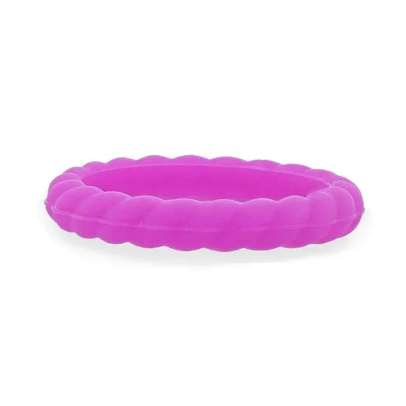 AMETHYST Stackable Twist Silicone Ring for Women Purple Comfort Fit Hypoallergenic by Thorsten - 2mm - Image 3