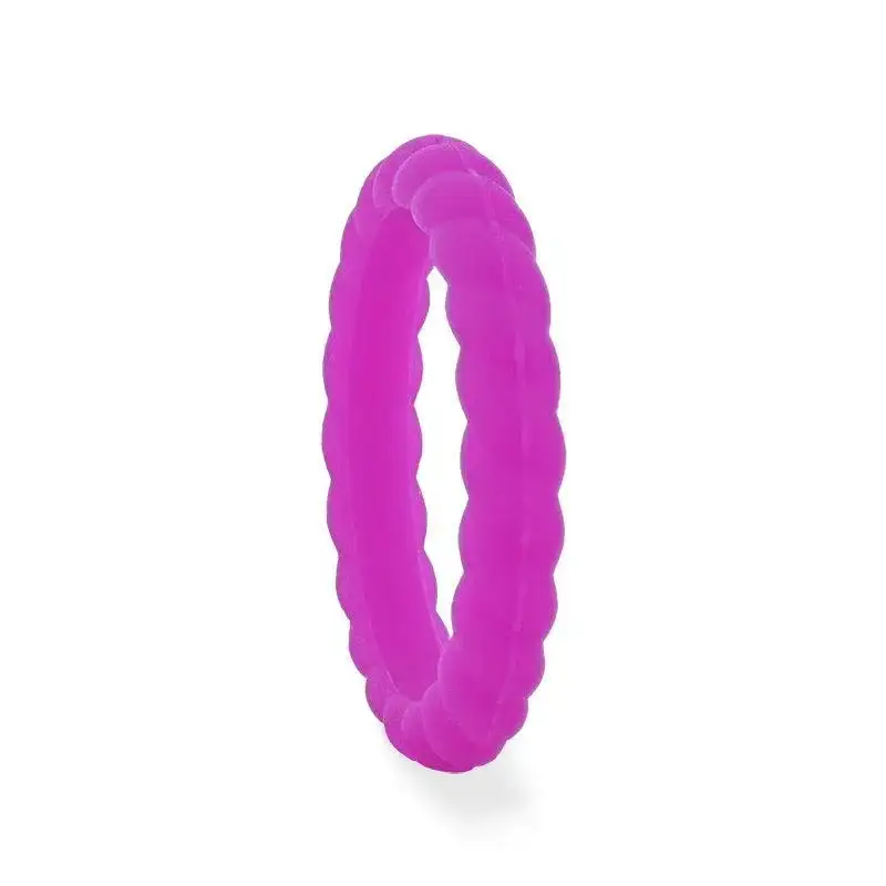 AMETHYST Stackable Twist Silicone Ring for Women Purple Comfort Fit Hypoallergenic by Thorsten - 2mm - Image 5