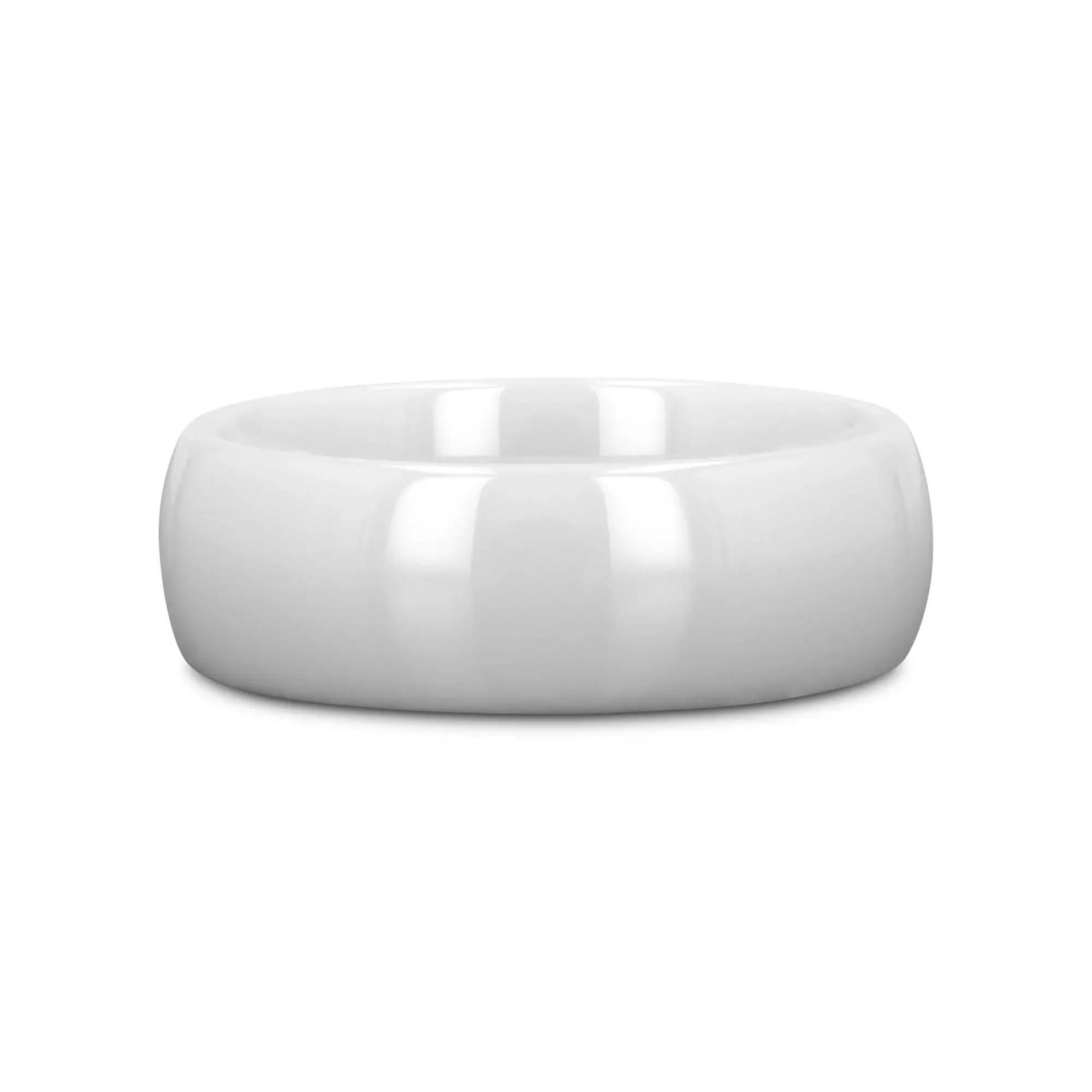 IVORY Domed Polish Finished White Ceramic Ring - 6mm & 8mm - Image 3