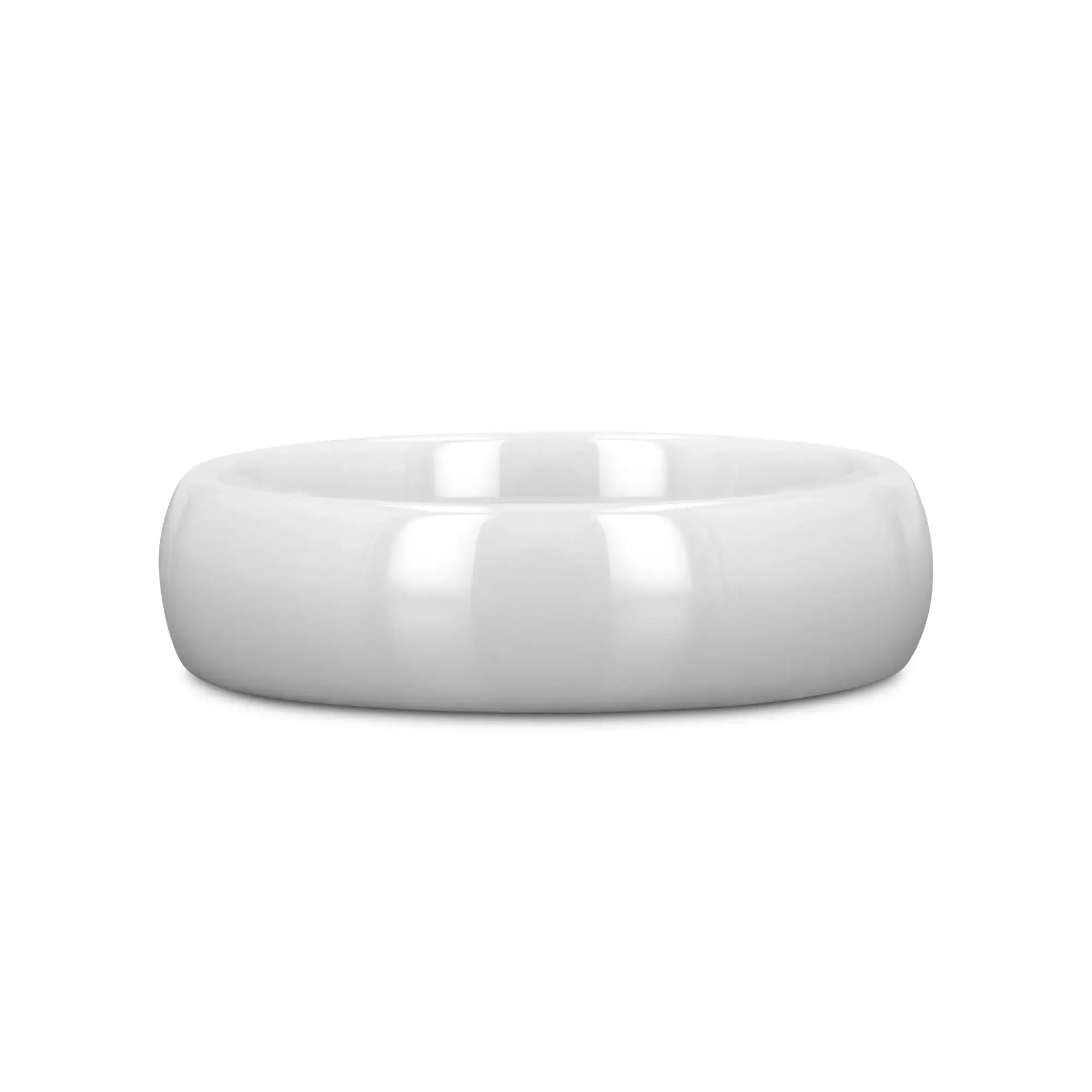 IVORY Domed Polish Finished White Ceramic Ring - 6mm & 8mm - Image 7