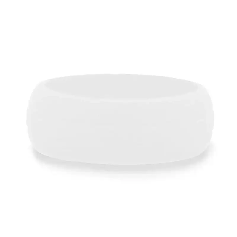 MOON Dual Groove Silicone Ring for Men and Women White Comfort Fit Hypoallergenic Thorsten - 8mm - Image 3