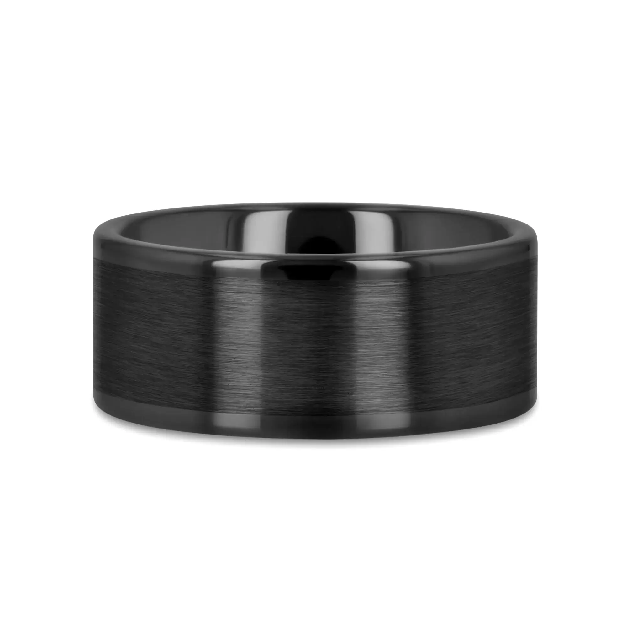 OCTAVIUS Flat Black Ceramic Ring with Brushed Center and Polished Edges — 4mm to 12mm - Image 12